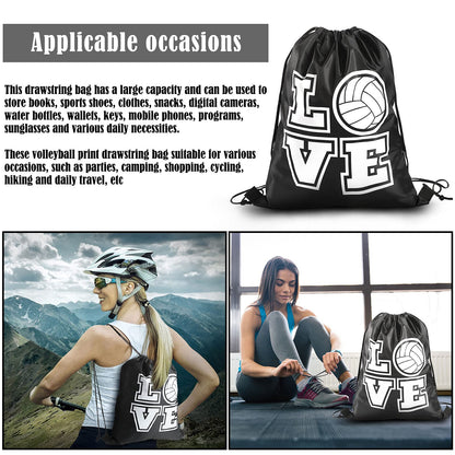 Shappy 20 Pcs Drawstring Bags Bulk Volleyball Cinch Backpack Sport Gifts Bags for Teen Girls, Men Women, 13 x 17 Inch