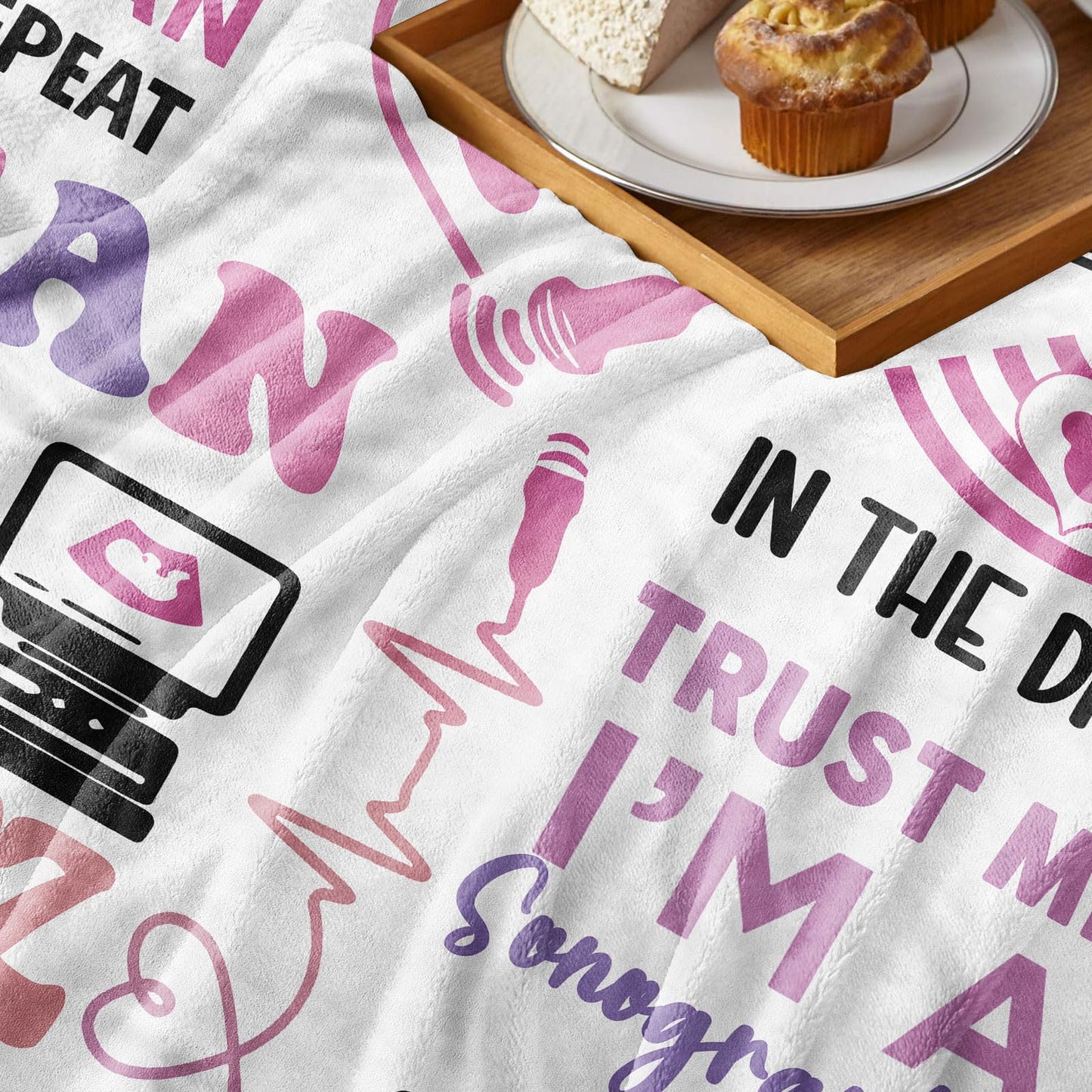 Sonographer Gifts Blanket, Ultrasound Tech Student Gifts, Sonographer Soft Throw Blanket 60"X50"