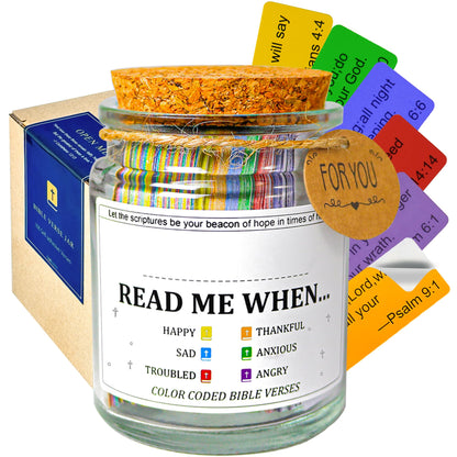 Bible Verse Jar with 108 Scripture Stickers, Graduation Gifts, Fathers Day Gift, Birthday, Christian Gifts for Women, Teacher Appreciation Gift, Personalized Name Label
