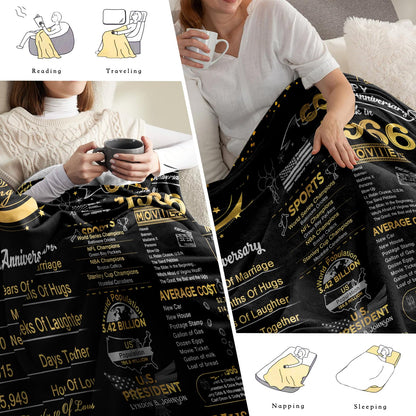 elseven 60th Anniversary Wedding Gift 60 Year Anniversary for Couples Wife Husband Best Anniversary Blanket Present Throw Blanket 50 x 60 Inch
