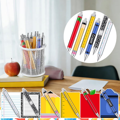 Eaasty 48 Pcs End of Year Teacher Gifts Bulk Cute Composition Notepads and Ballpoint Pens with Ribbon Inspirational Back to School Thank You Gifts for Teacher, Student, Staff, Coworker
