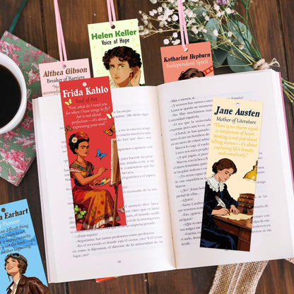 60Pcs Inspirational Feminist Bookmarks Double-Sided Women Empowerment Reading Page Marker with Ribbons Motivational Female Rights Feminism Freedom Stationery Gift for Women Book Lovers Office Supplies