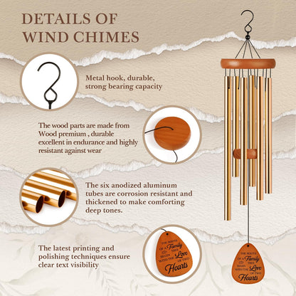 25th Wedding Anniversary Wind Chime, Happy 25th Anniversary Romantic Gifts for Couple, Parents, Wife, Husband, Friends, Sliver Wedding Anniversary's Keepsake Gifts Ideas
