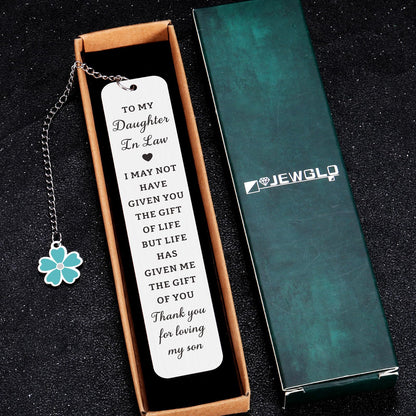 Daughter in Law Gifts from Mother in Law - Mothers Day Gifts for Daughter in Laws Birthday Future Daughters in Laws Gift for Mothers Day Birthday Wedding Anniversary, Bookmark for Book Lover Women