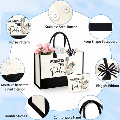 Nurse Gifts Nurses Week Gift Nurse Appreciation Gifts for Women Gift for Nurses Canvas Tote Bag Keychain