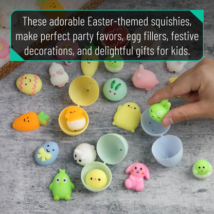 Mr. Pen- Easter Squishy Toys for Kids, 48 Pack, Washable Twistable Stretchy Squishies Bulk, Soft Stress Relief Sensory Toys for Squeezing, Easter Basket Stuffers, Party Favors & Classroom Rewards