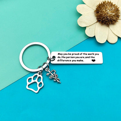 Veterinarian Appreciation Gifts Vet Tech Keychain Thank You Jewelry Veterinary Student Graduation Gift Animal Lovers Jewelry Veterinary Nurse Assistant Keychain Coworker Gifts Thanksgiving Day Gift