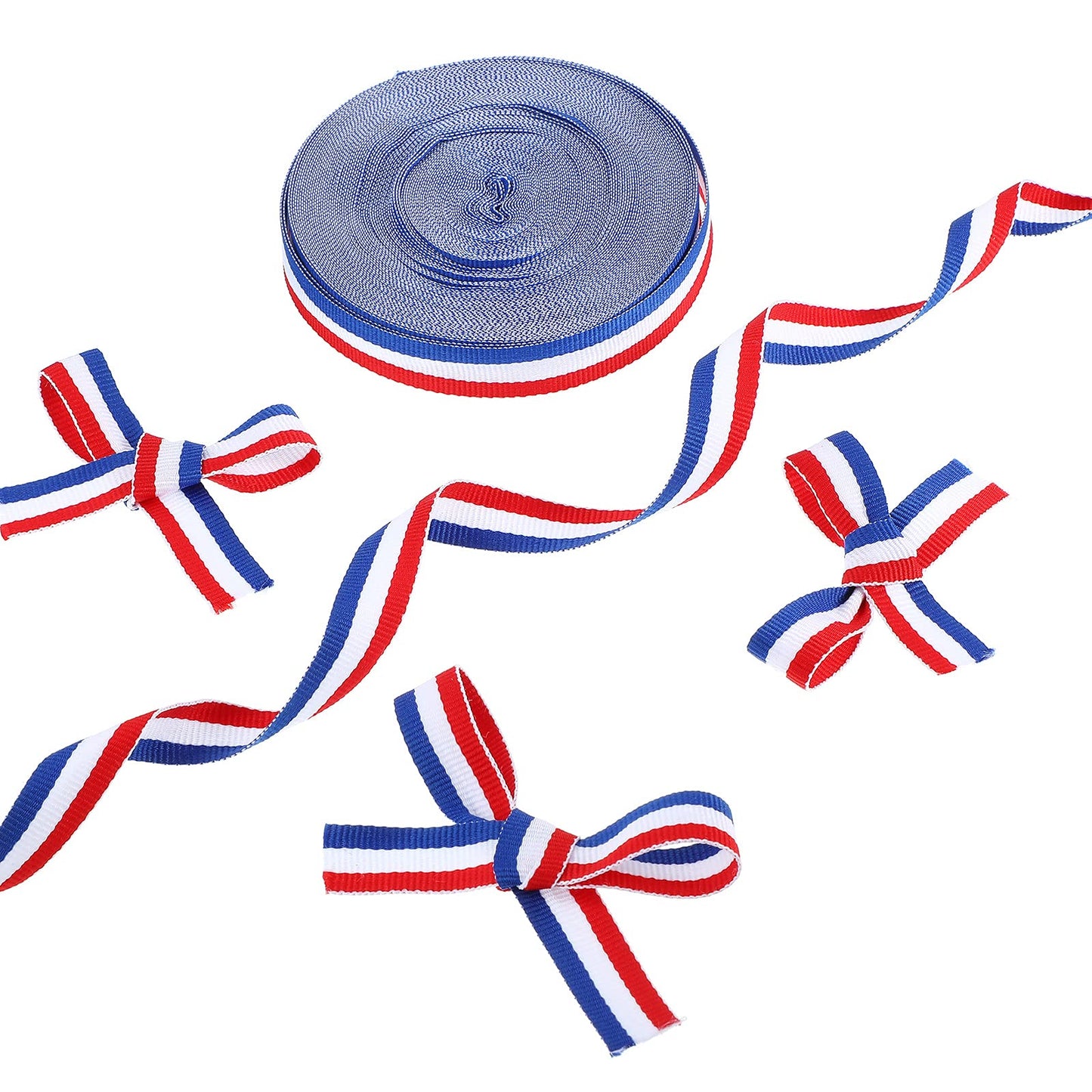 Tenare 100 Pcs Patriotic Gift Cellophane Bags Bulk Plastic Red White Blue American Favor Flag Cellophane Bags 4th of July Treat Goodie Candy Pouches with Ribbon for Veterans Party Favors