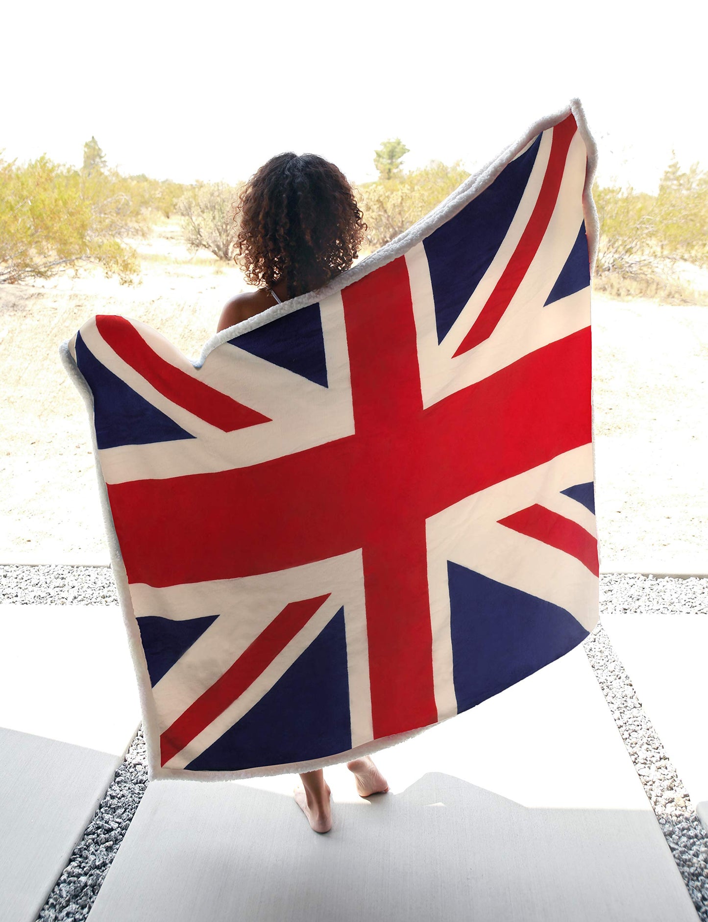 Catalonia Union Jack Blanket, British Flag Throw Blanket, England UK Gifts, Soft Cozy Fleece Blanket for Home, Sofa, Bed, British Gift for Men, Women, Kids, 50X60 inch