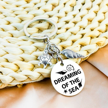 Ikacvb Beach Gifts For Women Friend Unique Ocean Gifts For Beach Lovers Woman Girls Summer Beachy Themed Gift Ideas Conch Turtle Keychain Accessory Birthday Graduation Stuff