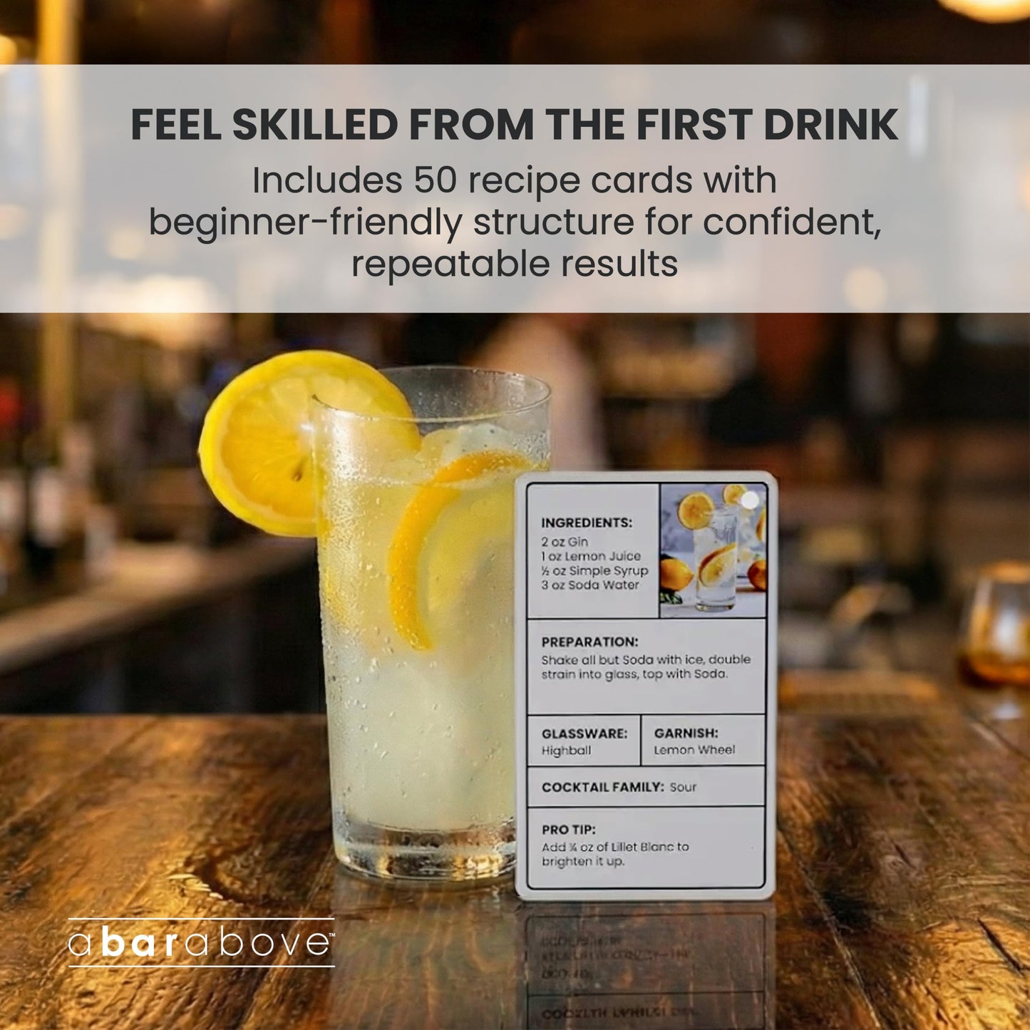 A Bar Above Cocktail Flash Cards, Deck of Cards with Step By Step Drinks, Ingredients Ratios and Garnish Notes, Home Bartender Guide, Tool Companion, Bartender Accessories, Cocktails Illustrated