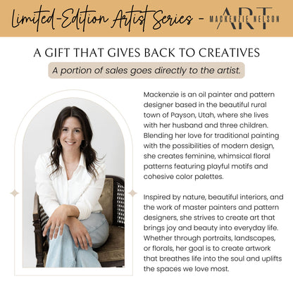 Nectar & Nest Bread Baker Set, Reusable Beeswax Bread Bags for Homemade Bread, Sourdough Bag, Organic Cotton Beeswax Bowl Cover, Limited-Edition Artist Series (December Blooms by Mackenzie Nelson Art)