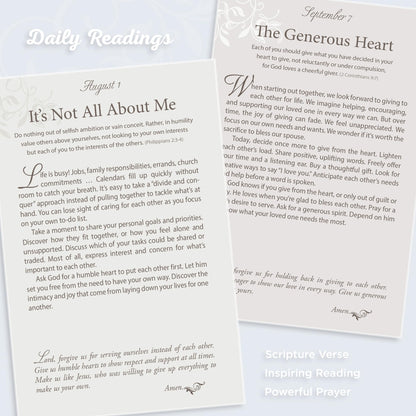 Mr. and Mrs. 366 Devotions for Couples - White Faux Leather Devotional Gift Book for Bride and Groom, Engaged