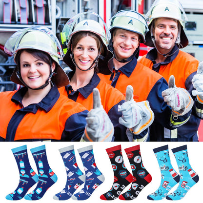 Cutecrop 8 Pairs Emt Gifts for Men Women Funny Paramedic Crew Dress Socks for Him Ems Week Gift Rn Cna Lpn Emt Practitioner Medical Assistant International Paramedic Day Cna Nurse Week