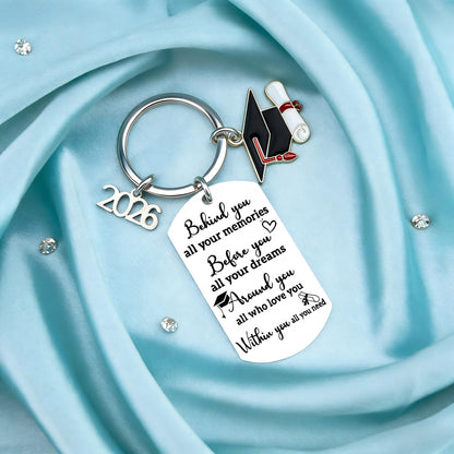 Aisity 2026 Graduation Gifts for Her Him Class Of 2026 Graduation Keychain for University College Middle High School Graduate 2026 Souvenir for Senior Masters Degree Student