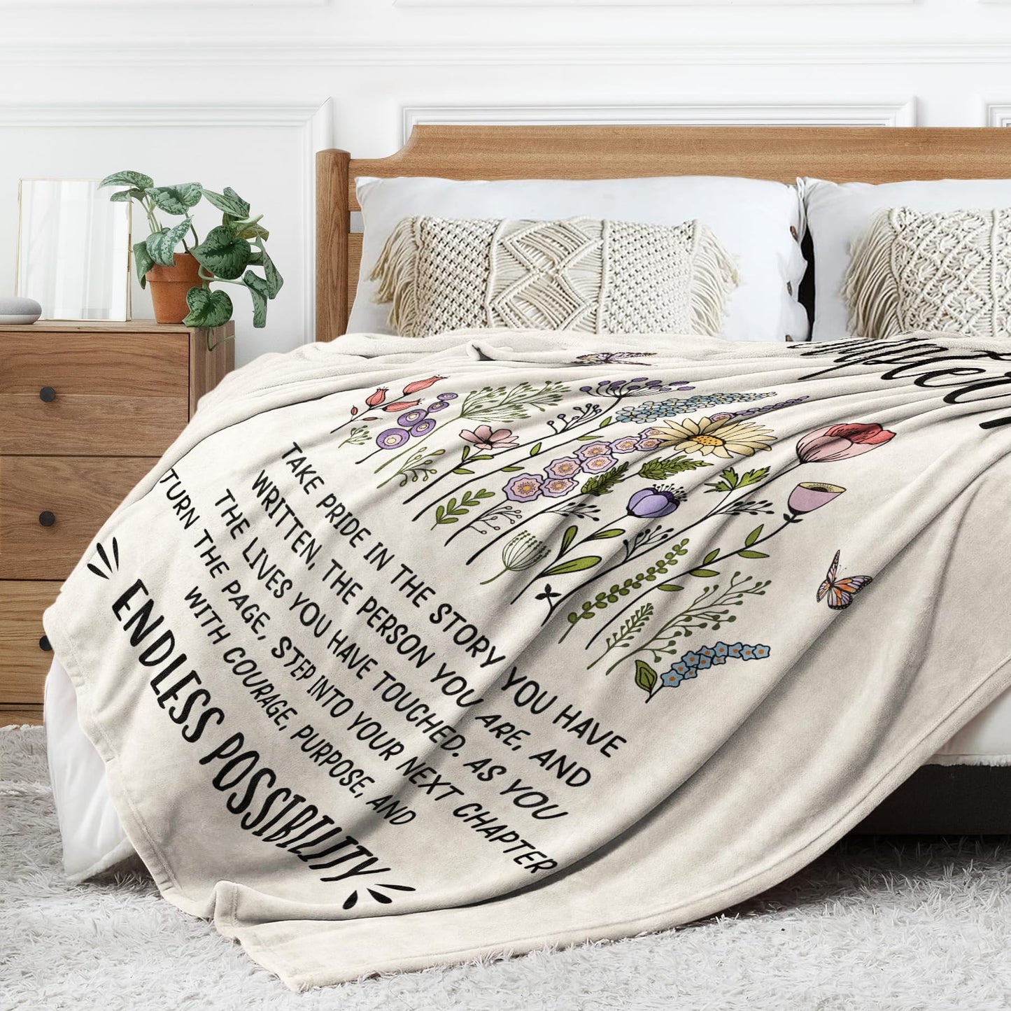Afterprints 70th Birthday Gifts for Women, Chapter 70 Birthday Blanket, 70 Year Old Bday Gift for Woman, Mom, Friend, Sister, 70th Birthday Decorations, Turning 70 Throw Blankets 50'' x 60''
