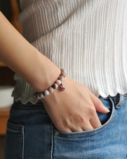 Lucky Ladybug Bracelet Good Luck Charms Gifts for Women with Message Card, Luck Will Always Stay by Your Side