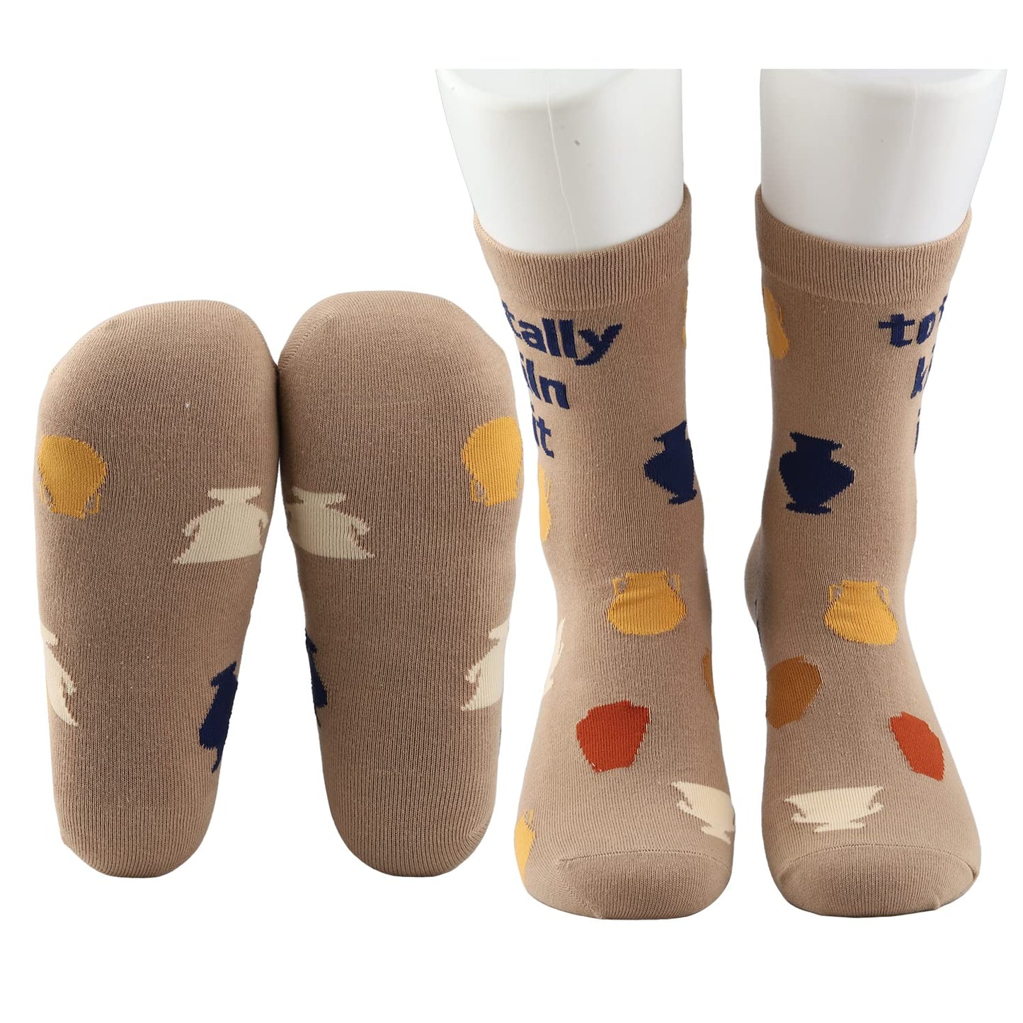 MBMSO Ceramic Artist Gifts 2 Pairs Totally Kiln It Pottery Socks for Pottery Lover and Ceramic Maker