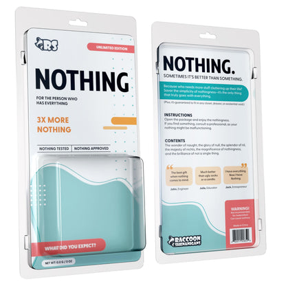 Nothing Gift - Funny Gag Gift for Dad, Mom, Women & Men Who Want Nothing - Hilarious Novelty & Useless Practical Joke for The Person Who Has Everything - Weird Prank Box Stuff