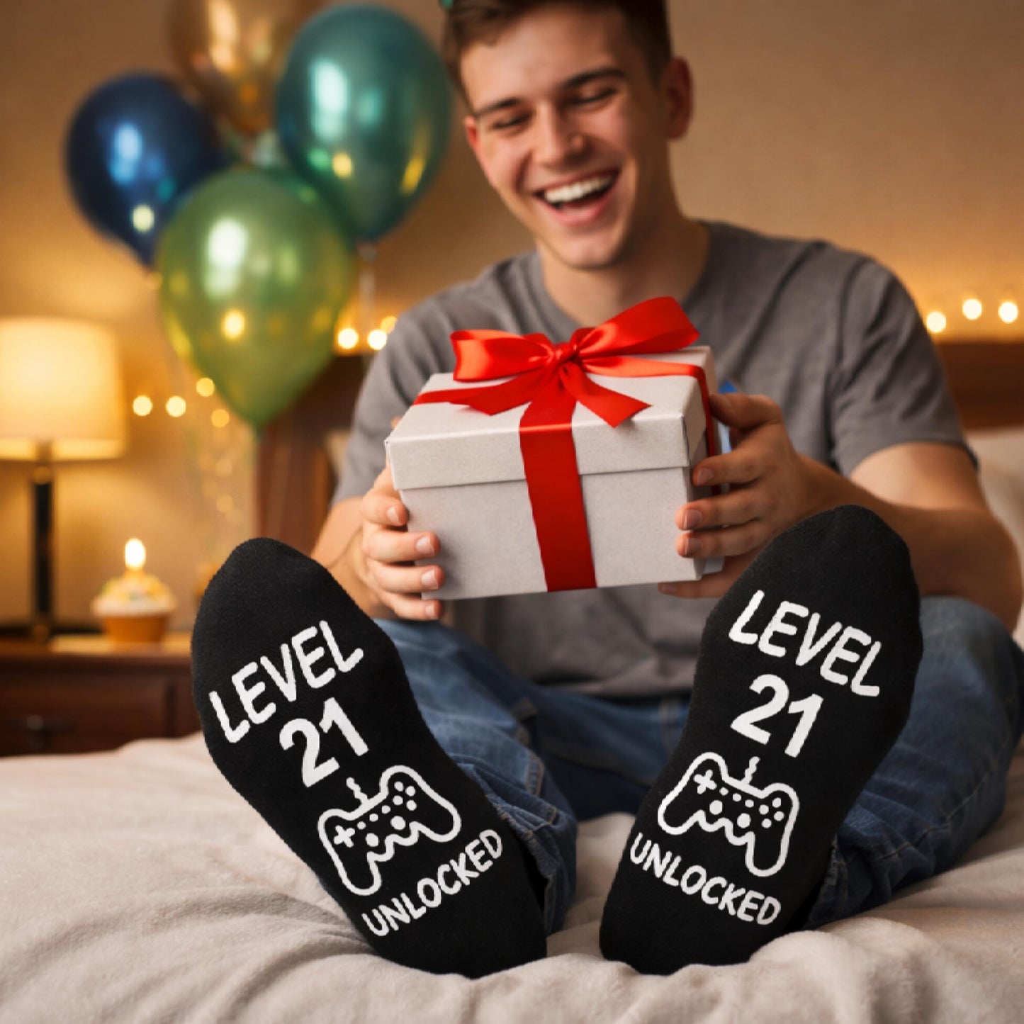Jeasona Gaming Birthday Socks for Teen Boys Gifts for 13 14 15 16 17 18 Year Old Boy Teenage