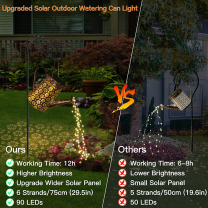 Solar Watering Can with Lights,Solar Outdoor Garden Decor Waterproof Large Hanging Lantern Landscape Lights Outside Decorations for Yard Clearance Porch Patio Pathway Gardening Gift