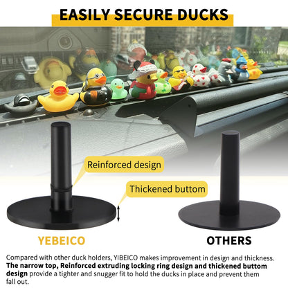 40pcs Duck Plug, Flock Locker Rubber Duck Holder Dashboard for Jeep Dash & Fixed Display, Gift for Jeep Lover, Double-Sided Stickers Included (40pcs)