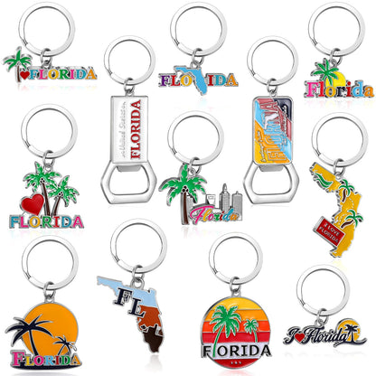 Landical Florida Metal Keychain Souvenirs and Gifts Bulk Includes Florida Keychains Bottle Openers Miami Keychain Souvenirs