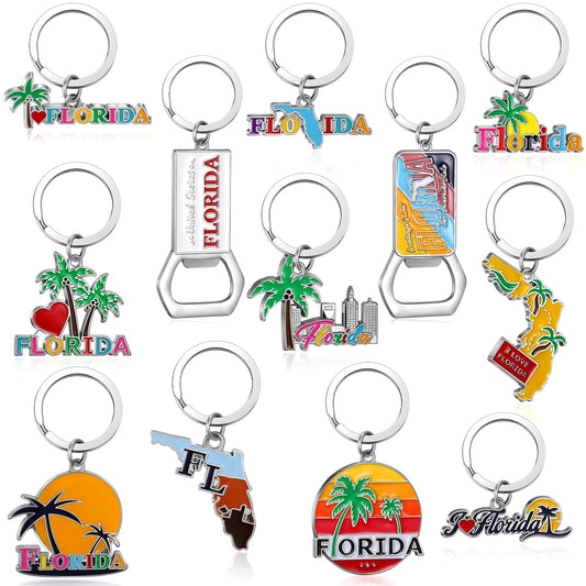 Landical Florida Metal Keychain Souvenirs and Gifts Bulk Includes Florida Keychains Bottle Openers Miami Keychain Souvenirs