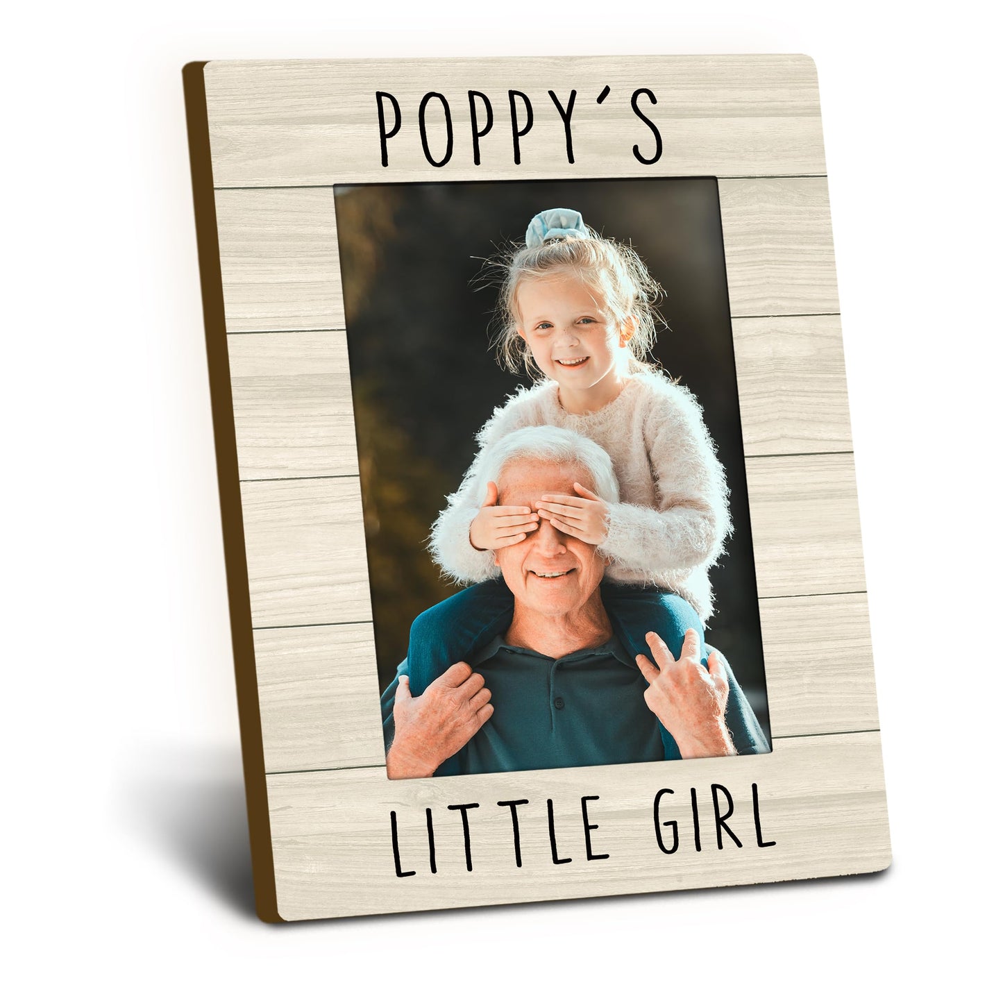 Poppy Gifts Picture Frame 4x6, Poppy Wooden Picture Frame, Christmas Fathers Day Birthday Gifts for Poppys from Granddaughter, Poppy's Little Girl Decorative Photo Frames for Desk Decor