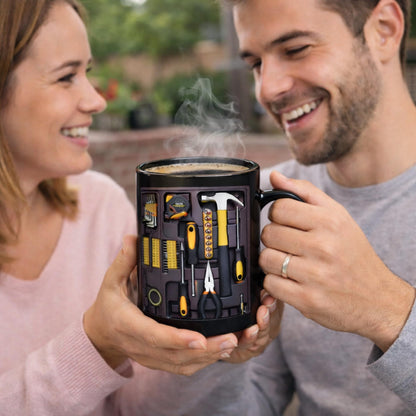 Mechanic Coffee Mug — Toolbox Design Ceramic Cup 11oz, Funny Gift for Mechanics, Handymen & Carpenters, Man Coffee Mug with Tools, Mechanics Tool Box Mug, Dishwasher Safe, Birthday & Christmas Gift