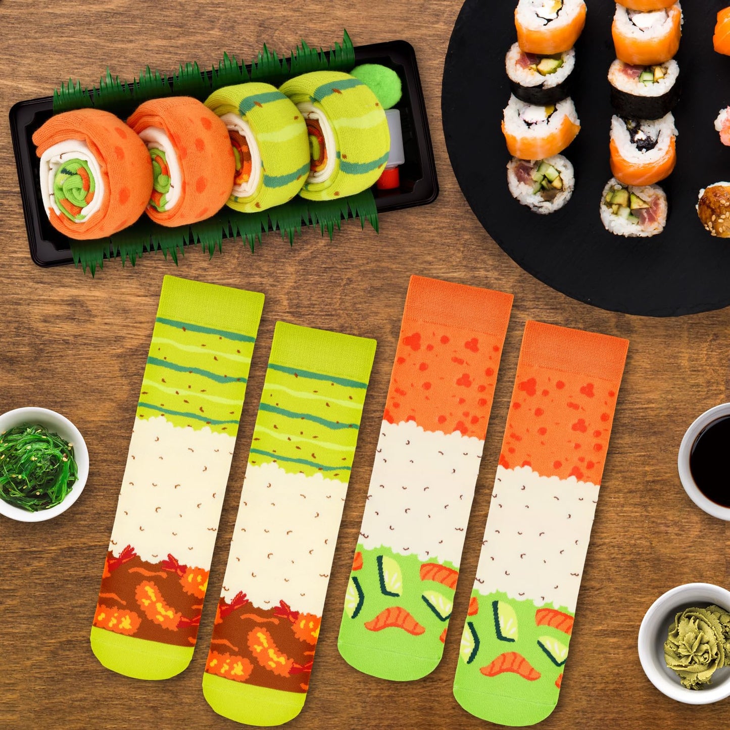 AGRIMONY Funny Sushi Socks Box for Men Teen Boys - Sushi Lovers Food Socks-Fathers Birthday Christmas Gift Stocking Stuffers