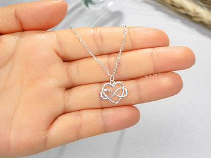 RareLove Aunt Gifts - Niece Gifts from Auntie 925 Sterling Silver Tiny Infinity Heart Necklaces for Women,Aunt Niece Necklace