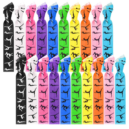 BBTO 20 Pieces Girls Gymnastics Hair Ties Gymnastic Hair Bands Accessories Stuff Ribbon Ponytail Holders No Crease Sport for Christmas Women Team Gifts(Classic Colors)