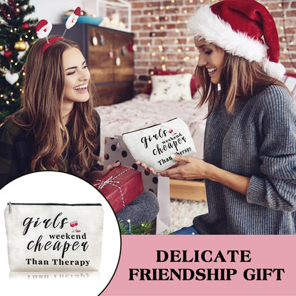 3 Pcs Girls Weekend Gift Travel Makeup Bag, Bestie Gift, Girls Weekend Gifts, for Best Friends Travel Gifts, Christmas Graduation Wedding Birthday Gift for Travel Toiletry Pouch