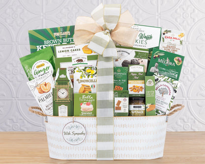 Sympathy Gift Basket- With Our Sincere Condolences Gift Basket by Wine Country Gift Baskets Bereavement, Sorry For Your Loss, Condolence, Remembrance, Well Wishes, Feel Better Gift