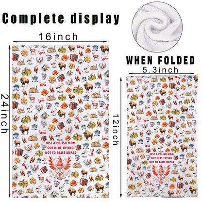 JNIAP Polish Mom Kitchen Towel Polish Mom Gifts Polish Wife Dish Towel Poland Gift Polska Gift Matka Hand Towel (Polish Mom kt)