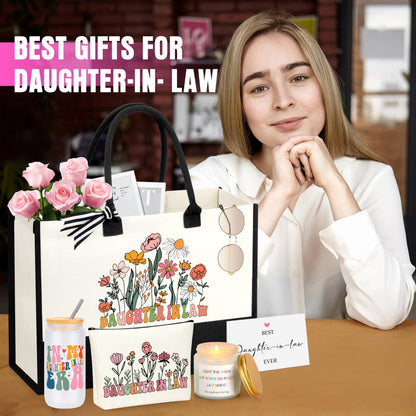 Daughter in Law Gifts, Birthday Christmas Ideas Gifts for Daughter In Law, Mothers Day Birthday Present Basket Set of 6