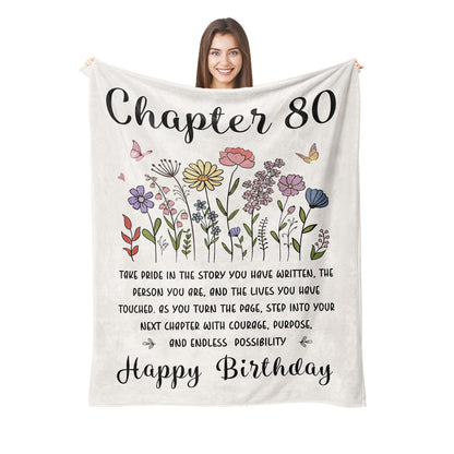 80th Birthday Gifts for Women, Chapter 80 Birthday Blanket, 80 Year Old Bday Gifts for Women, 1946 Birthday Decorations, Turning 80 Throw Blankets for Friend, Mom - 50'' x 60''