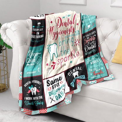 ZWERIVP Dental Hygienist Gifts for Women, Gifts for Dental Hygienist, Dental Hygiene Present, Dental hygien Birthday Present for Women, Dental Hygienet Appreciation Throw Blanket 60"X50"