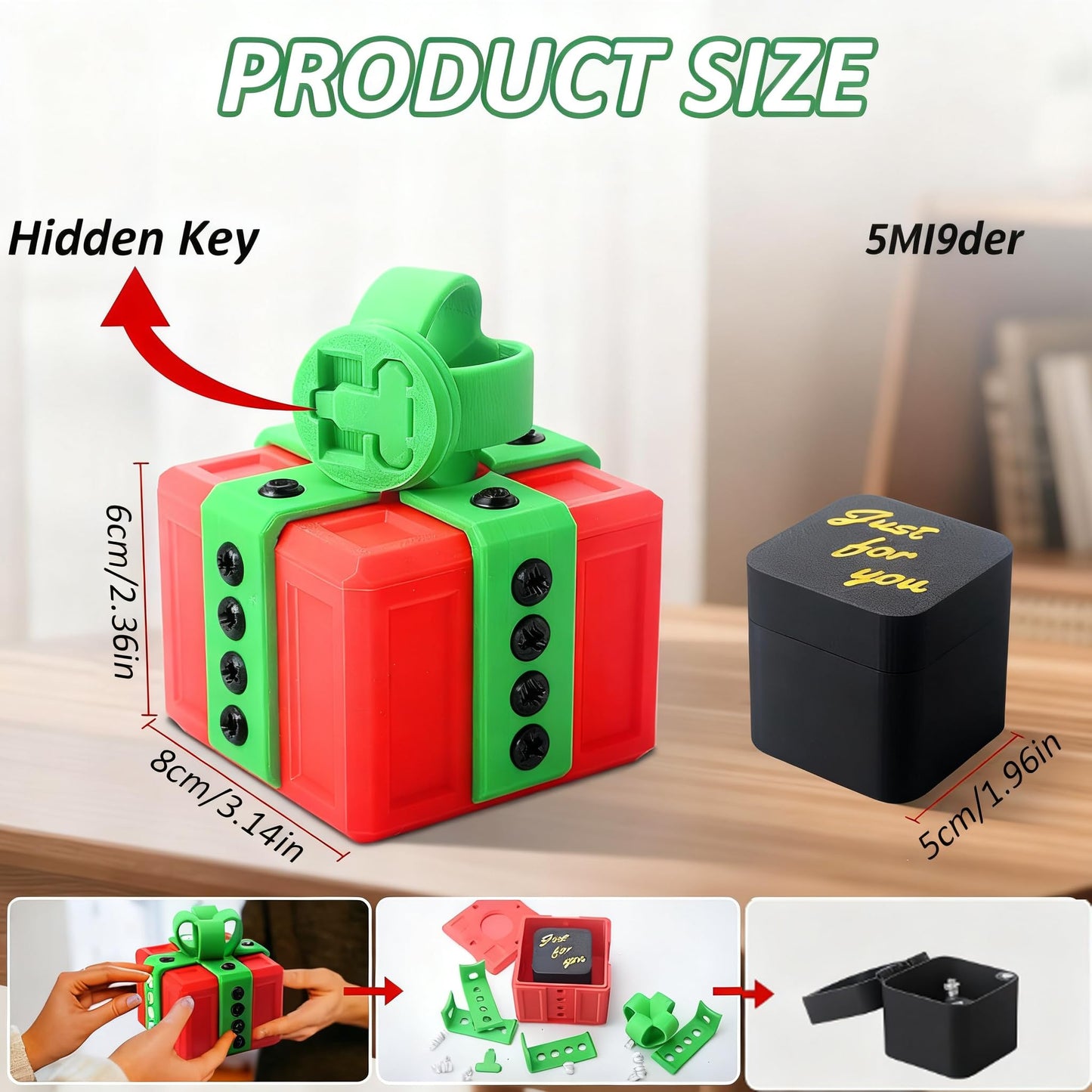 The Prank Box – Hilarious Screw Challenge with Finger Surprise,Annoying Gift Box with Screws, Festive Gag Gift for Christmas & Friends & Family(Red)