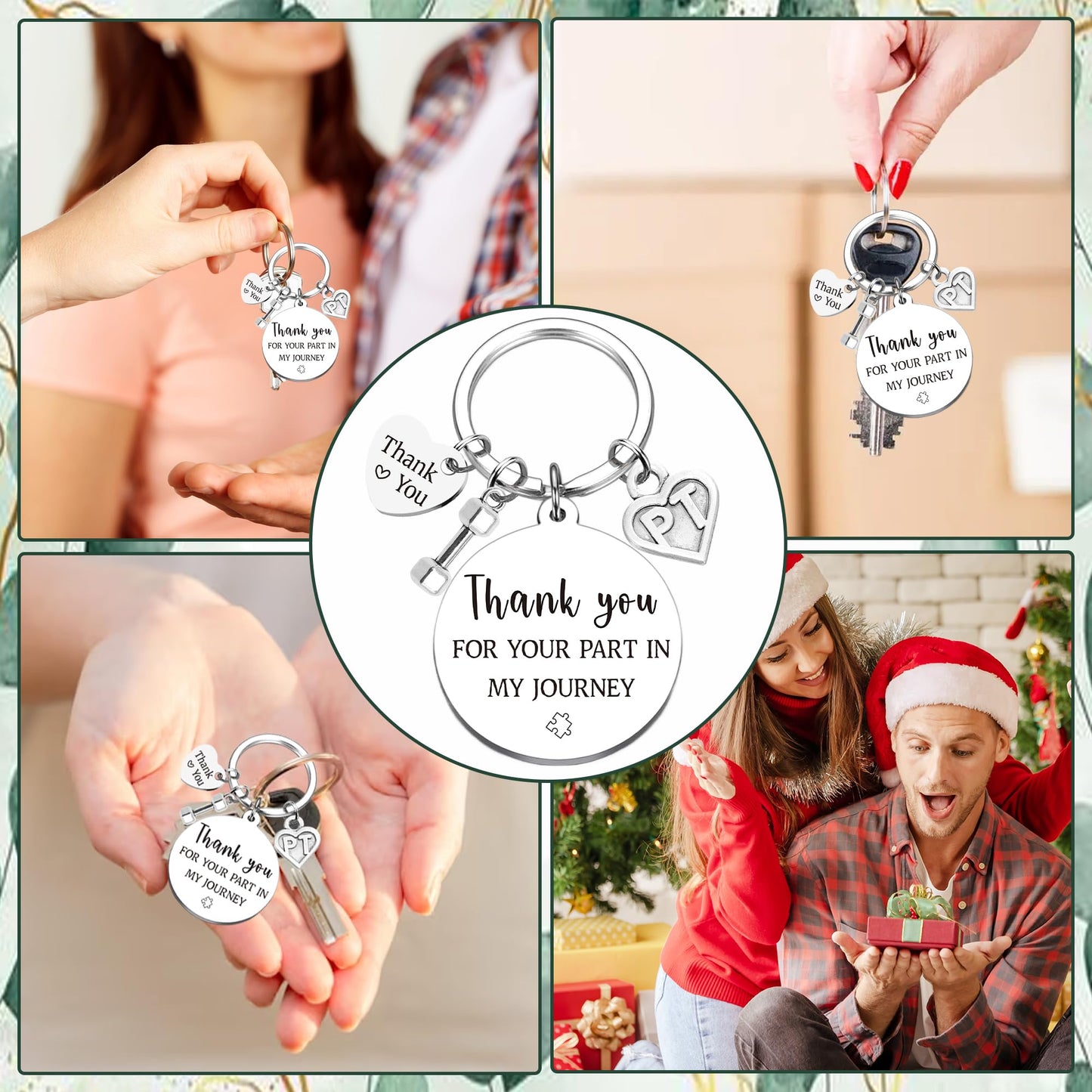 Therapist Gifts Keychain for Women Men - Thank You Gift Mental Health OT PT Respiratory Therapists for Mentor Christmas