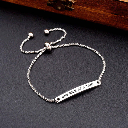 Kisseason Inspirational Mantra Bracelet for Women Girl Jewelry Adjustable Chain Friendship Bangle Bracelet