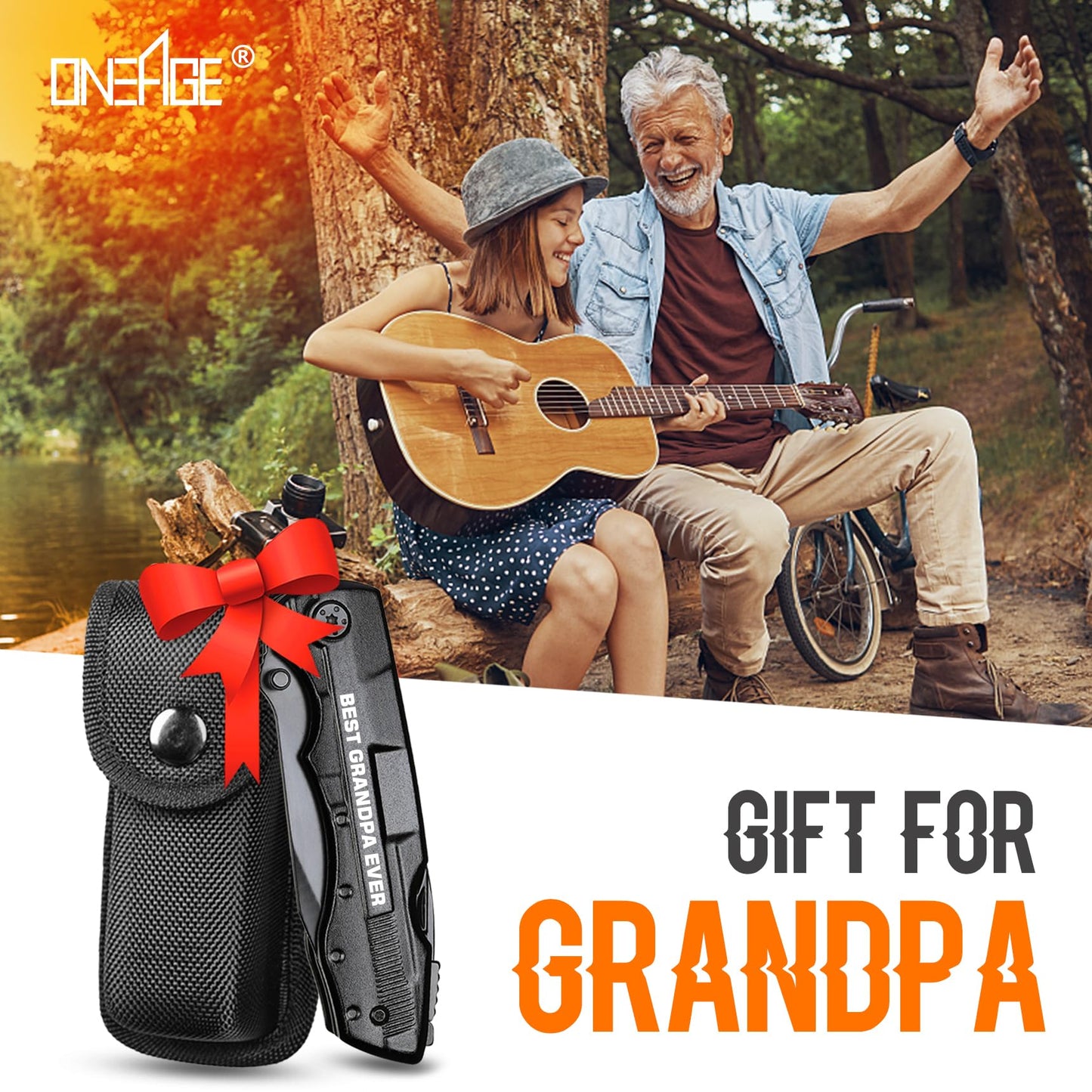 Grandpa Gifts, "BEST GRANDPA EVER" Multitool Knife, Stocking Stuffers for Grandpas, Grandpa’s Christmas Birthday Gifts Idea for Grandfather, Grandpa Fathers Day Gift, Grandpa’s Gift