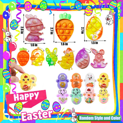 124 PCS Easter Egg Fillers, Easter Basket Stuffers, Easter Party Favors for Kids Boys Girls, Easter Egg Stuffers, Bulk Easter Toys, Easter Gifts, Pinata Goodie Bags Stuffers, Classroom Prizes