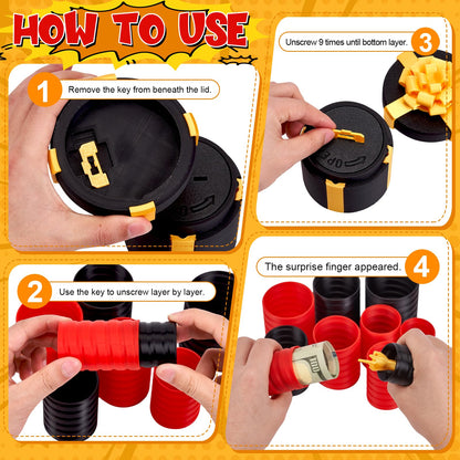 4.72 in Gotcha Box Prank with Surprise Finger, Annoying Nested Screw Gift Box with Finger, 3D Printed Annoying Gift Box with Pop Up Fingers, Funny Gifts for Kids