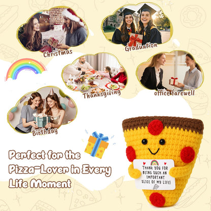 Fathers Day Mini Gifts for Daddy, Teacher Appreciation Handmade Crochet Pizza for Farewell Birthday Graduation Retirement Thank You Gifts For Friends Coworkers Classroom Celebration Office Gift Ideas