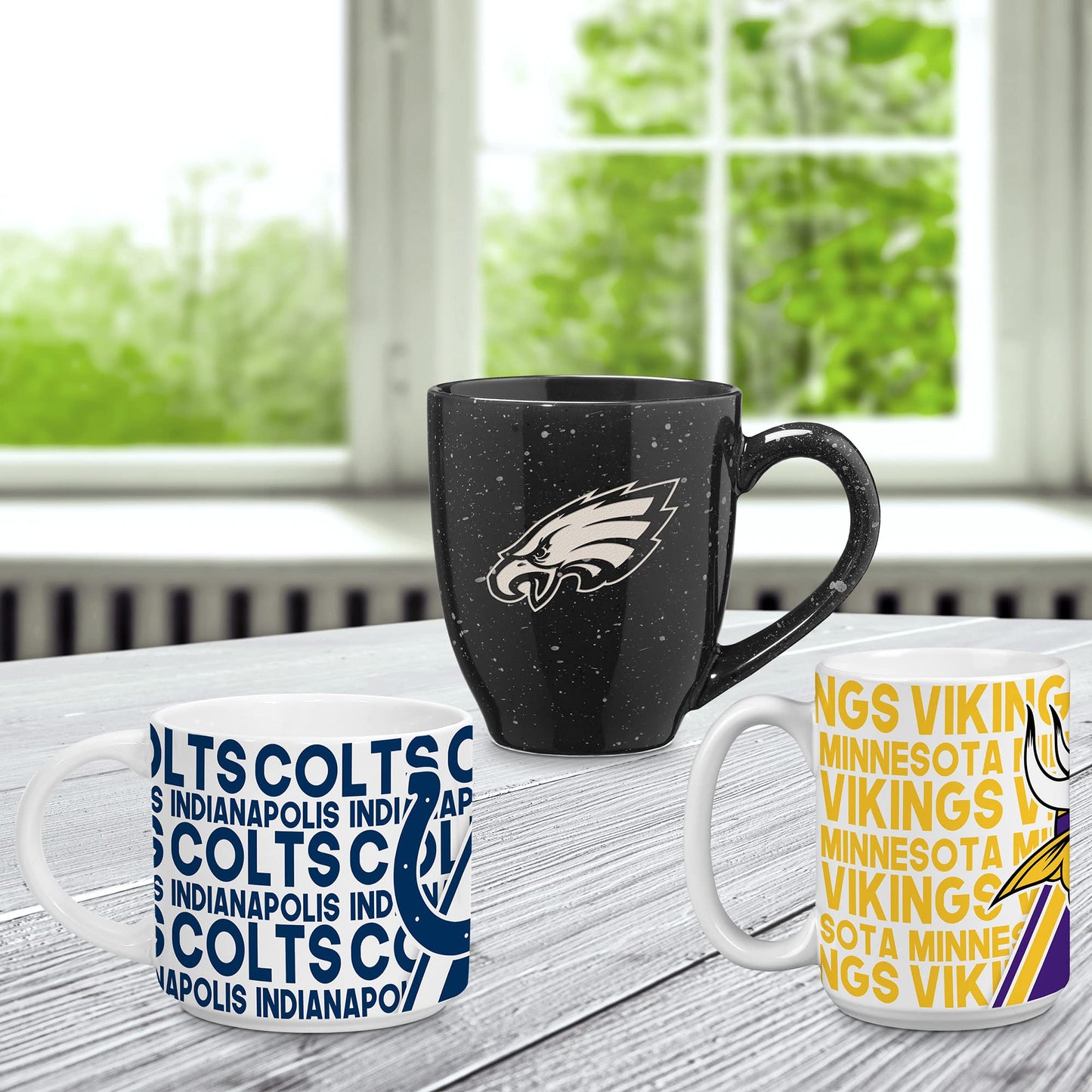 Rico Industries NFL unisex-adult NFL Football 16 oz Team Color Laser Engraved Speckled Ceramic Coffee Mug