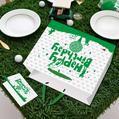 Jiaoiudi Golf Gift Bag with Tissue Paper Greeting Card Golf Goodie Bags Large with Handles