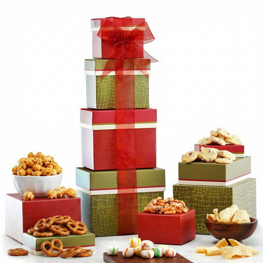 Broadway Basketeers Gourmet Food Gift Basket Tower Snack Gifts for Women, Men, Families, College – Birthday, Appreciation, Thank You, Congratulations, Corporate, Care Package