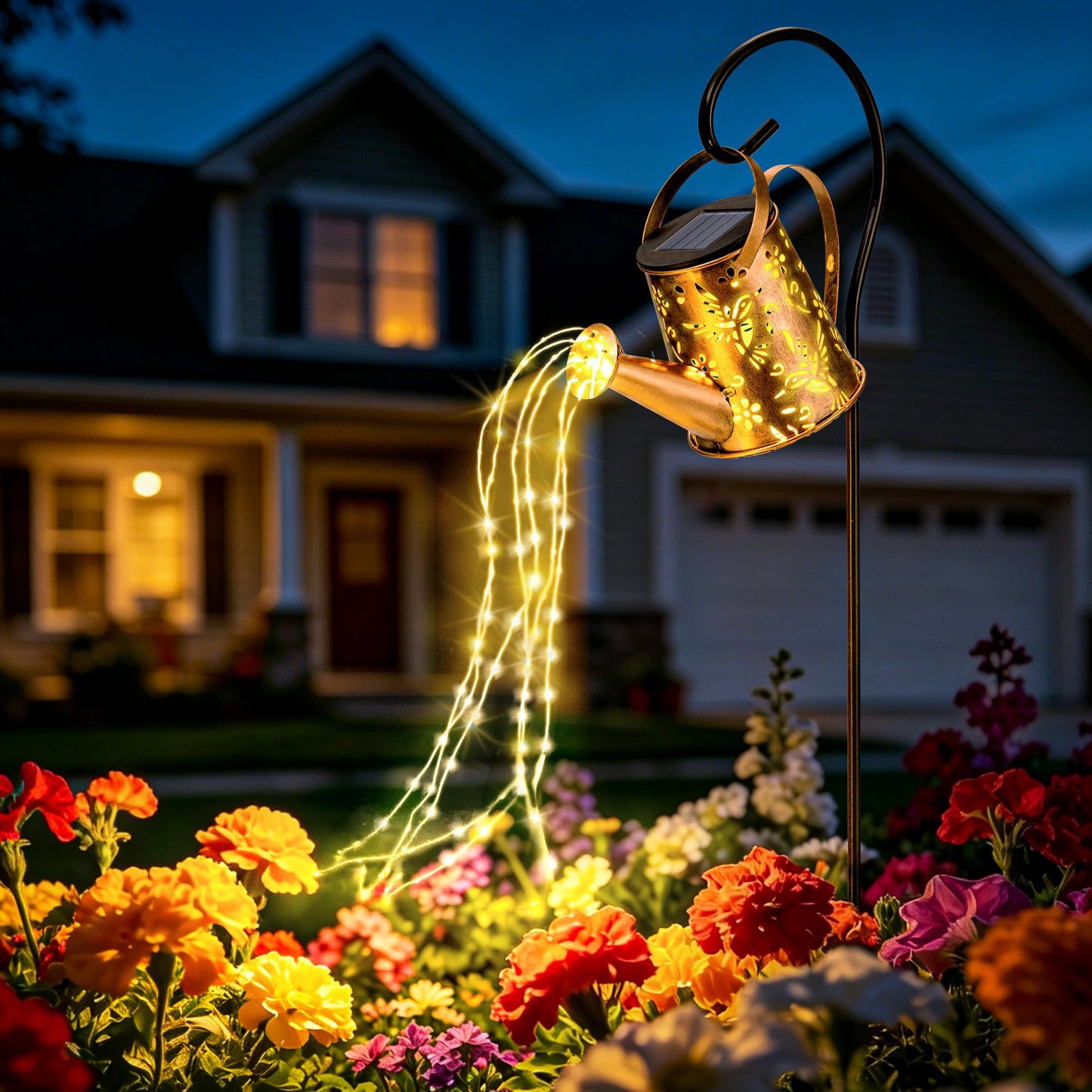Solar Watering Can Lights, Waterproof Garden Solar Outdoor Decorative Lights, Metal Hanging Lights for Patio Yard Backyard, Gardening Birthday Gifts for Mom Grandma Women